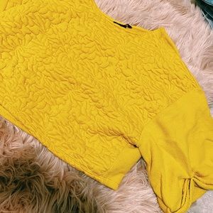 Yellow crop top sweater